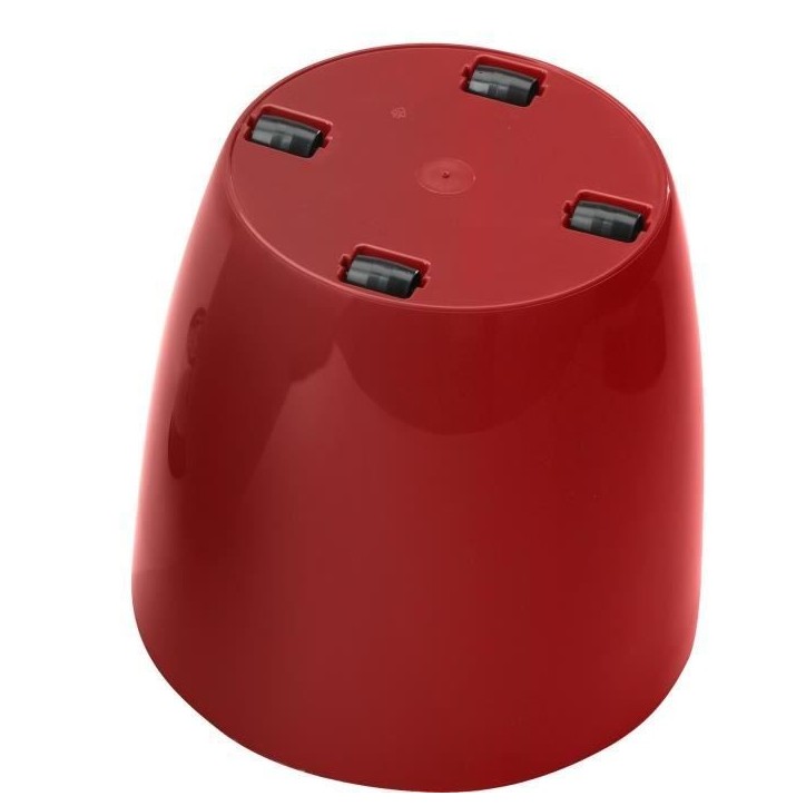 Cache-pot brillant - GARDEN ID - Shiny Rouge avec roulettes - 35 x 32 cm - Aspect céramique - Étanche - Déplacement aisé