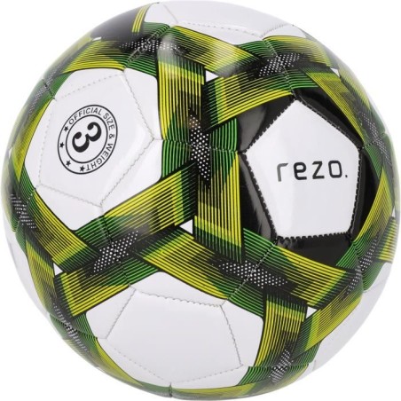 Ballon de football - REZO - PVC - Taille 5 - Jaune bicolore - Résistant