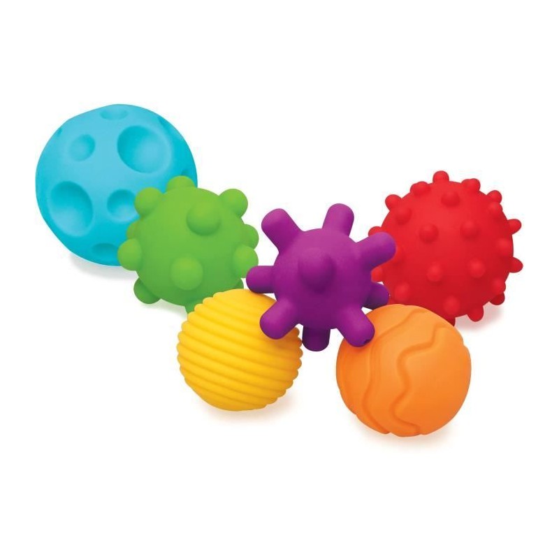 6 balles sensorielles - INFANTINO - Jouet pour bébé - Couleur bleu - 6 balles sensorielles - INFANTINO - Jouet pour bébé - Couleur bleu -