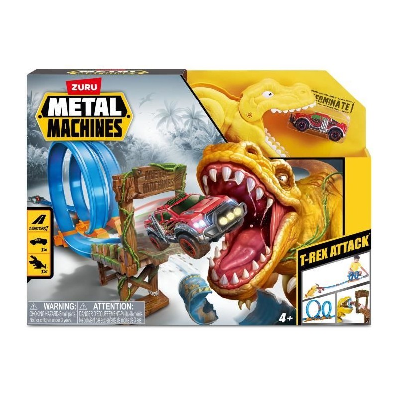 Circuit de Voitures - ZURU - T-Rex Attack Metal Machine - Véhicule a Circuit de Voitures - ZURU - T-Rex Attack Metal Machine - Véhicule a