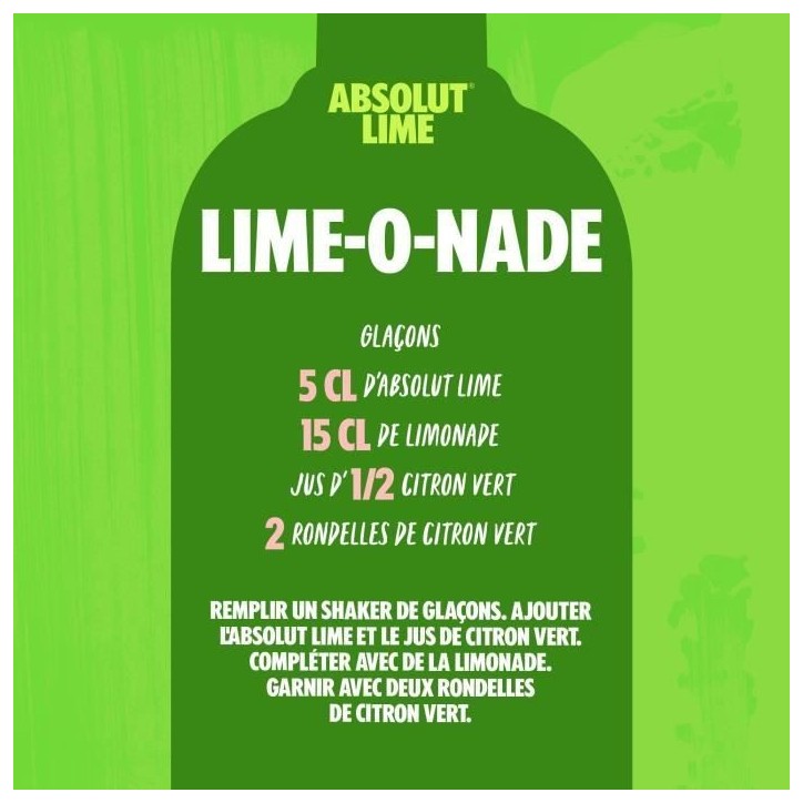 Absolut - Lime - Vodka aromatisée - 40,0% Vol. - 70cl