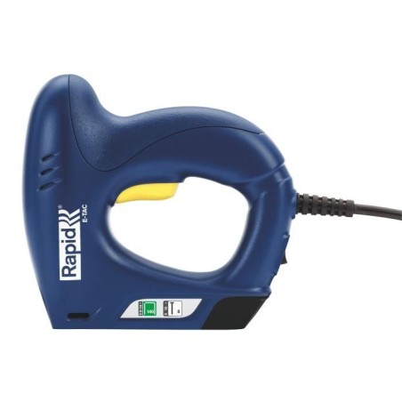 RAPID - E-TAC - Agrafeuse électrique pro, pour agrafes n°140/6-14mm et clous n°8/15mm - Boîte + Agrafeuse + Agrafes /Clous -