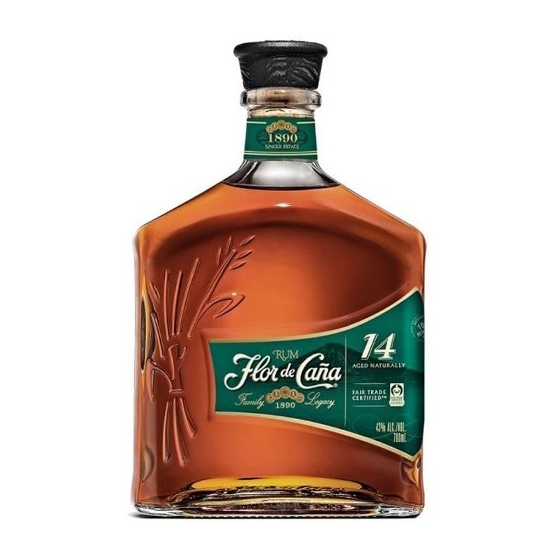 Flor de Caña - 14 ans - Rhum Vieux - Nicaragua - 43,0% Vol - 70cl ave Flor de Caña - 14 ans - Rhum Vieux - Nicaragua - 43,0% Vol - 70cl ave