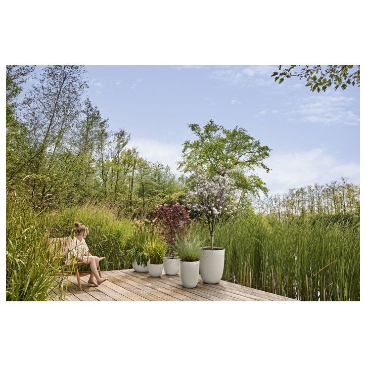 Pot de fleur rond - ELHO - Sereh Rond 60 - 110 L - Ø 59 x H 51 cm - Beige - Intérieur/extérieur Pot de fleur rond - ELHO - Sereh Rond 60 - 110 L - Ø 59 x H 51 cm - Beige - Intérieur/extérieur