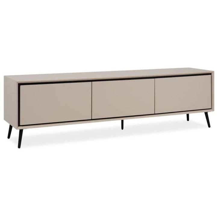 Meuble TV Arona - Beige / Noir - 3 abatants - 175 x 50 x 38 cm Meuble TV Arona - Beige / Noir - 3 abatants - 175 x 50 x 38 cm