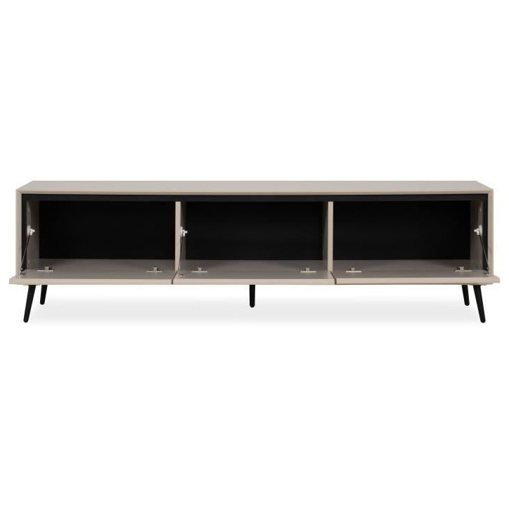 Meuble TV Arona - Beige / Noir - 3 abatants - 175 x 50 x 38 cm Meuble TV Arona - Beige / Noir - 3 abatants - 175 x 50 x 38 cm