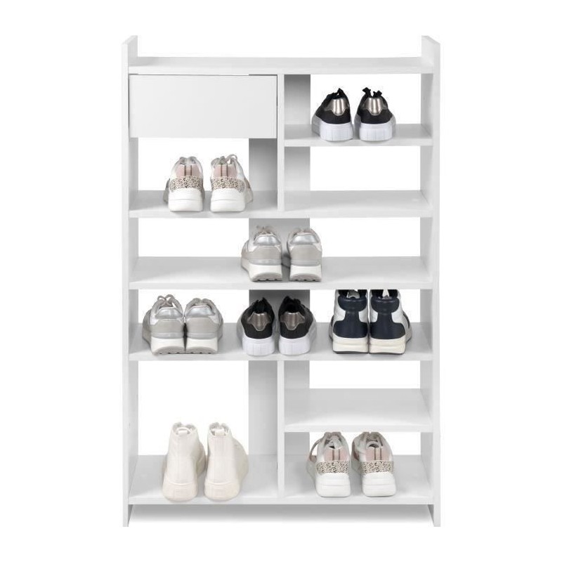Meuble a chaussures - MÜNSTER - Blanc - 12 paires de chaussures - 71,