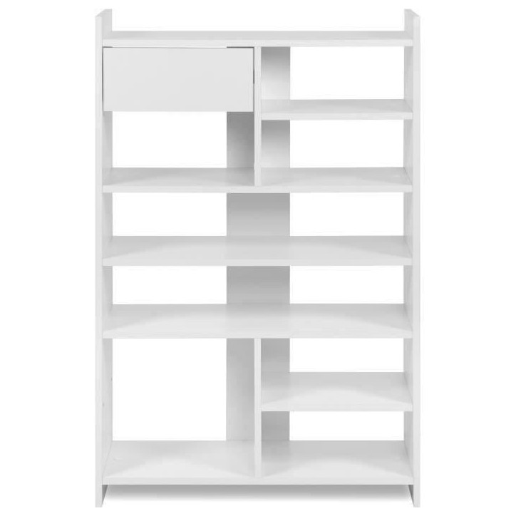 Meuble a chaussures - MÜNSTER - Blanc - 12 paires de chaussures - 71,5 x 25 x 109 cm Meuble a chaussures - MÜNSTER - Blanc - 12 paires de chaussures - 71,5 x 25 x 109 cm