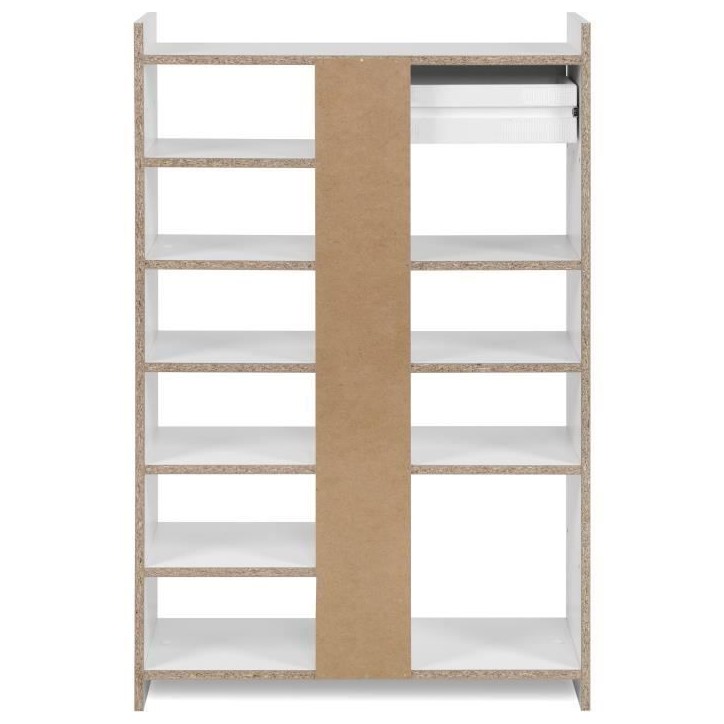 Meuble a chaussures - MÜNSTER - Blanc - 12 paires de chaussures - 71,5 x 25 x 109 cm Meuble a chaussures - MÜNSTER - Blanc - 12 paires de chaussures - 71,5 x 25 x 109 cm