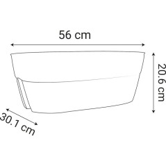 Jardiniere Cavaliere - EDA - Osaka - 19,5 L - Pour Balcons et Rambardes - 56 x 30,1 x H. 20,6 cm - Orange Terre Battue