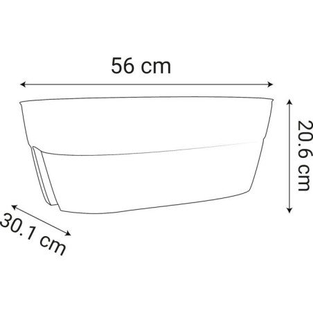 Jardiniere Cavaliere - EDA - Osaka - 19,5 L - Pour Balcons et Rambardes - 56 x 30,1 x H. 20,6 cm - Orange Terre Battue