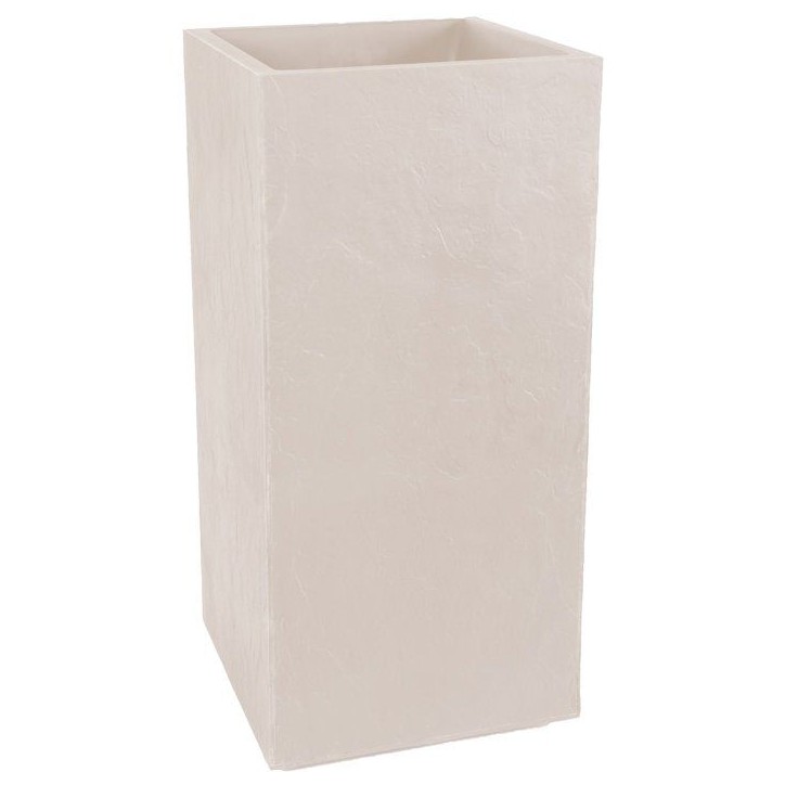 Bac a fleurs Carré Haut 40 cm - EDA - Volcania - 31 L - Intérieur/Extérieur - 39,5 x 39,5 x H. 80 cm - Beige Calcaire Bac a fleurs Carré Haut 40 cm - EDA - Volcania - 31 L - Intérieur/Extérieur - 39,5 x 39,5 x H. 80 cm - Beige Calcaire