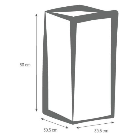 Bac a fleurs Carré Haut 40 cm - EDA - Volcania - 31 L - Intérieur/Extérieur - 39,5 x 39,5 x H. 80 cm - Beige Calcaire