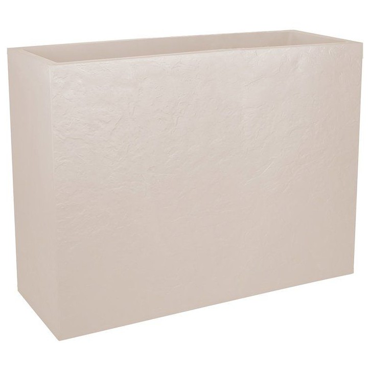 Jardiniere Muret Loft L - EDA - Volcania - 46 L - Intérieur/Extérieur - Décor Pierre - 78,5 x 29,5 x H. 60 cm - Beige Calcair