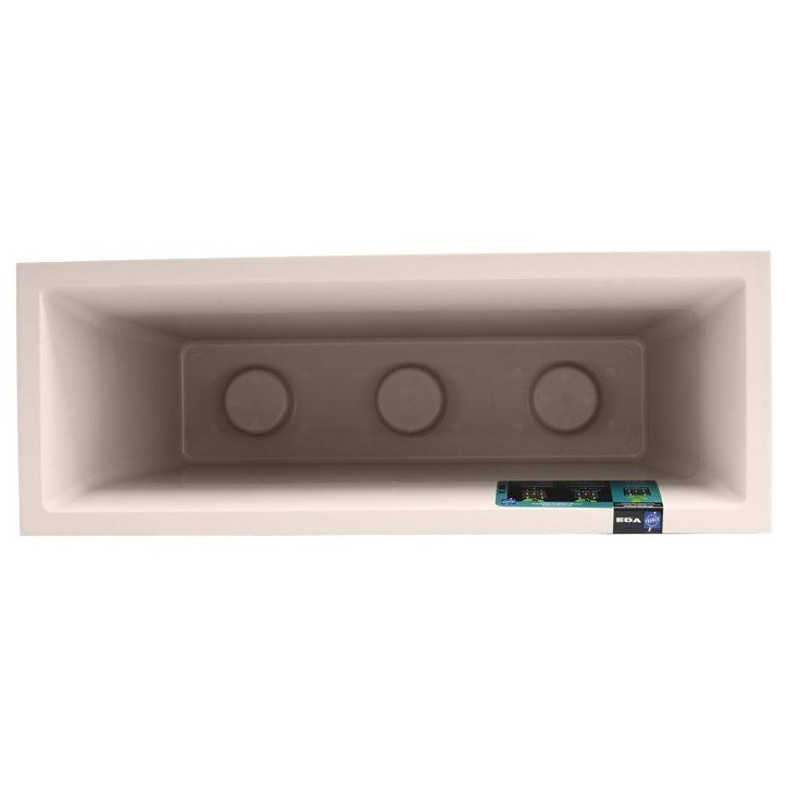 Jardiniere Muret Loft L - EDA - Volcania - 46 L - Intérieur/Extérieur - Décor Pierre - 78,5 x 29,5 x H. 60 cm - Beige Calcair