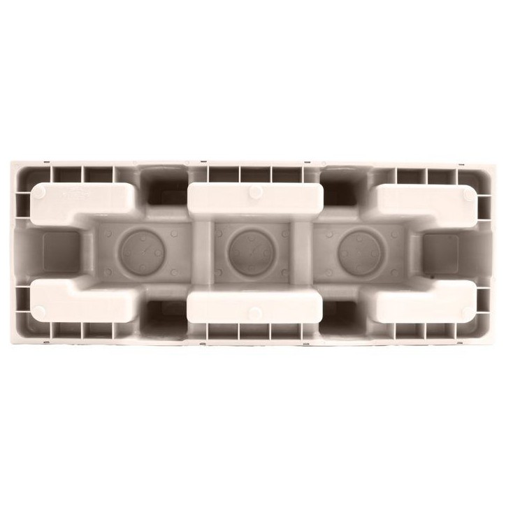 Jardiniere Muret Loft L - EDA - Volcania - 46 L - Intérieur/Extérieur - Décor Pierre - 78,5 x 29,5 x H. 60 cm - Beige Calcair