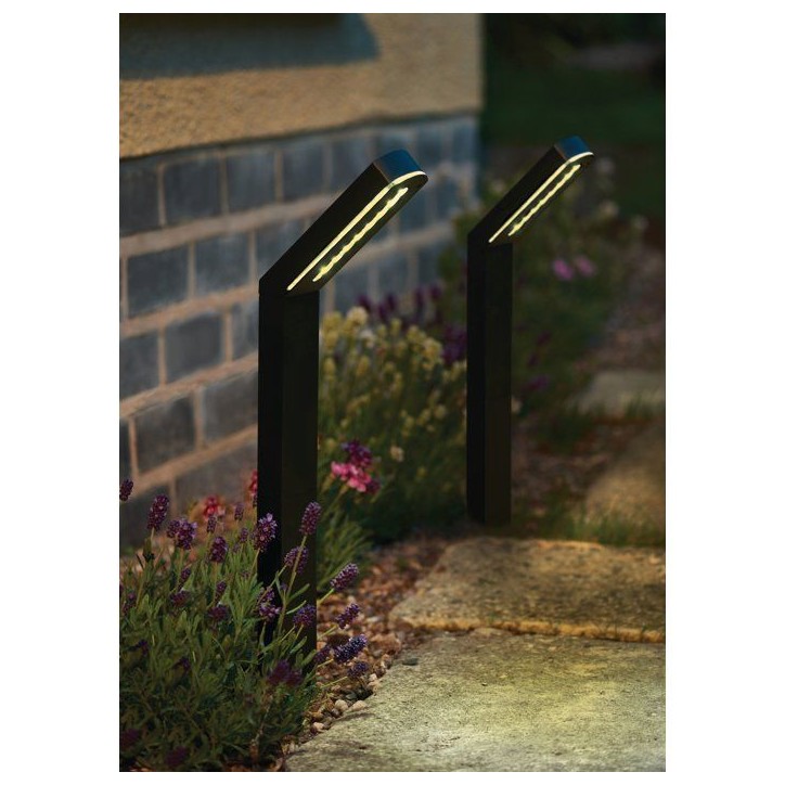 Lot de 3 Balises solaires - SMART SOLAR - Moderna - 50 L - Blanc chaud / froid - Noir Lot de 3 Balises solaires - SMART SOLAR - Moderna - 50 L - Blanc chaud / froid - Noir