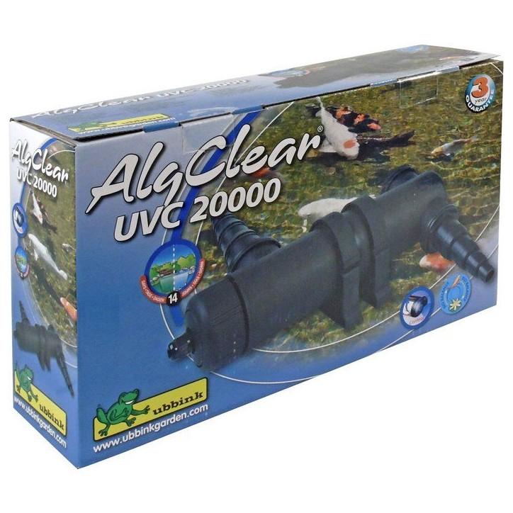 Stérilisateur UVC - UBBINK - AlgClear 20000 - Puissance 18W - Pour bassins jusqu'a 10 m³ - Raccords 1½