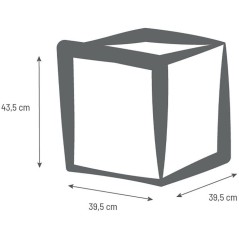 Pot de fleurs Carré 40 cm - EDA - Volcania - 31 L - Intérieur/Extérieur - Décor Pierre - 39,5 x 39,5 x H. 43,5 cm - Gris Ant