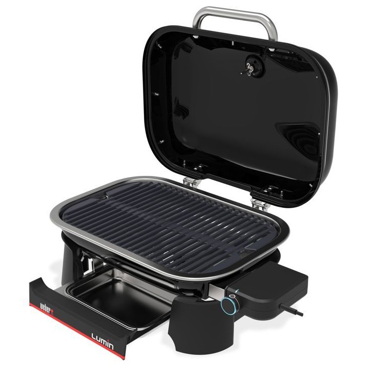 Barbecue a électrique - Weber - Lumin Compact - 2,2kW - Acier émaillé - Espace de cuisson 28 x 43 cm - Noir