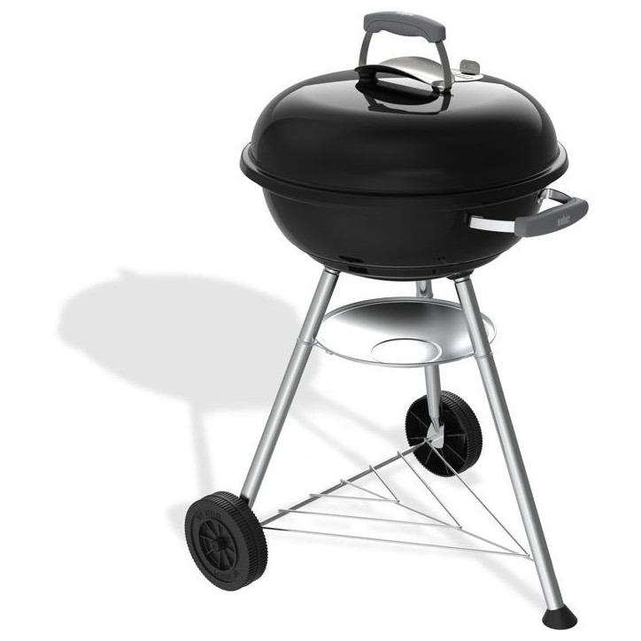 Barbecue a charbon - Weber - Compact Kettle - Ø47 cm - Acier émaillé - Clapet d'aération - 6 couverts - Noir Barbecue a charbon - Weber - Compact Kettle - Ø47 cm - Acier émaillé - Clapet d'aération - 6 couverts - Noir