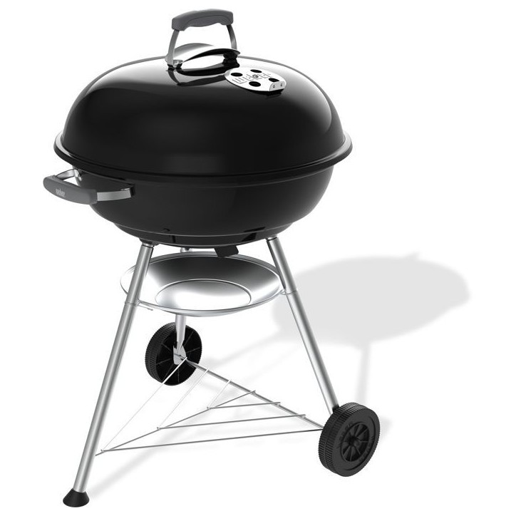 Barbecue a charbon - Weber - Compact Kettle - Ø57 cm - Acier émaillé - Clapet d'aération - 9 couverts - Noir Barbecue a charbon - Weber - Compact Kettle - Ø57 cm - Acier émaillé - Clapet d'aération - 9 couverts - Noir