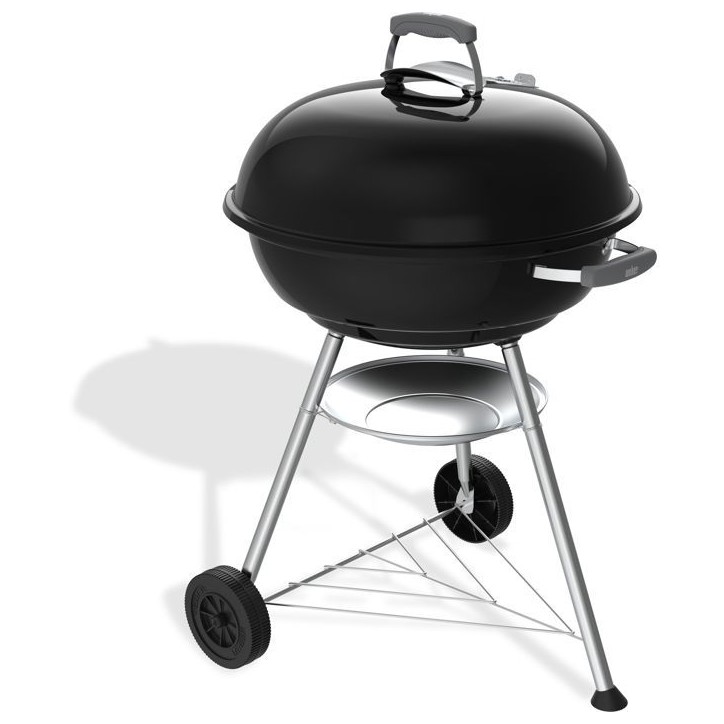 Barbecue a charbon - Weber - Compact Kettle - Ø57 cm - Acier émaillé - Clapet d'aération - 9 couverts - Noir Barbecue a charbon - Weber - Compact Kettle - Ø57 cm - Acier émaillé - Clapet d'aération - 9 couverts - Noir