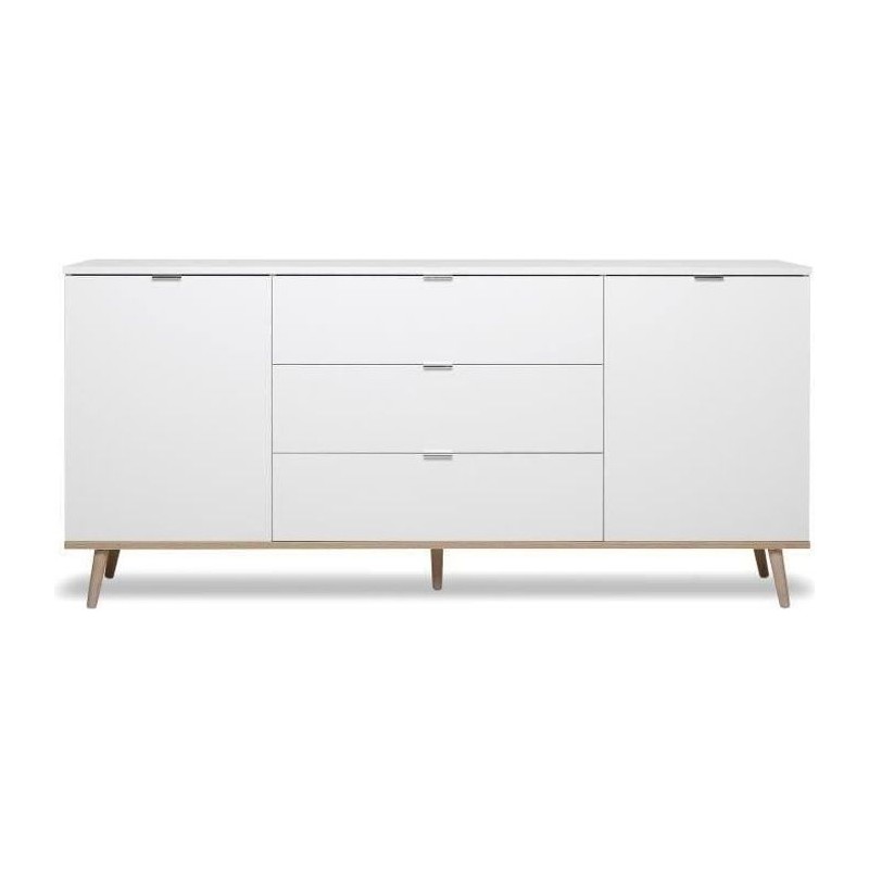 GÖTEBORG Buffet bas - Style scandinave - Décor chene et blanc - L 18