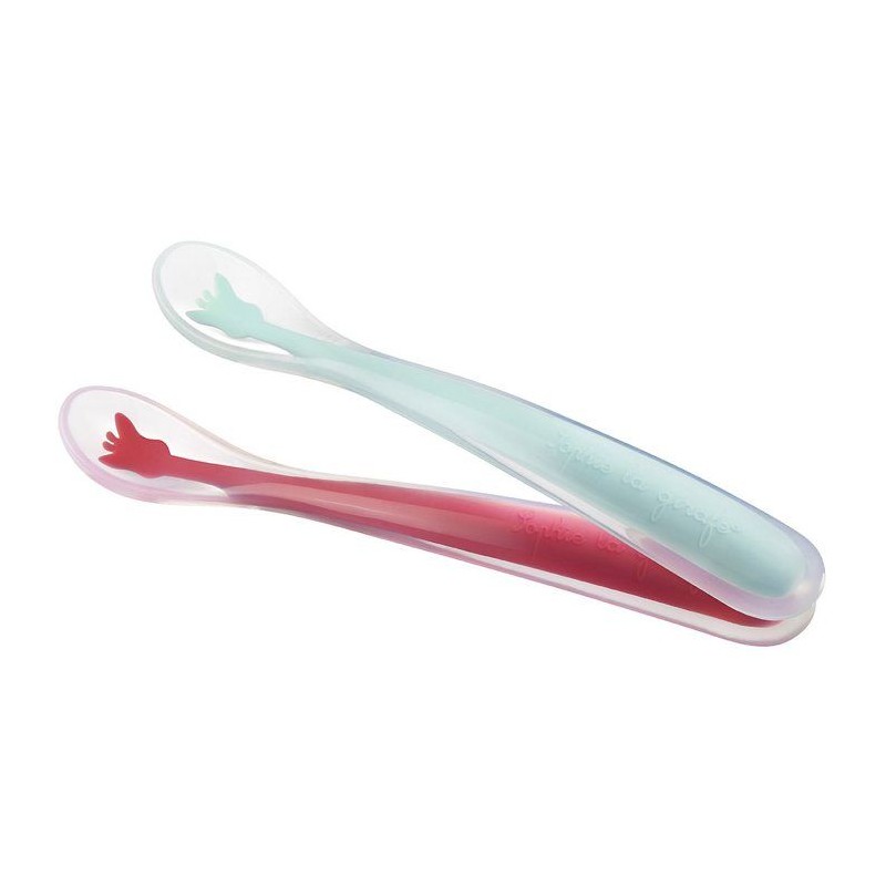 Cuilleres bébé - SOPHIE LA GIRAFE - 2 cuilleres silicone - Douces -