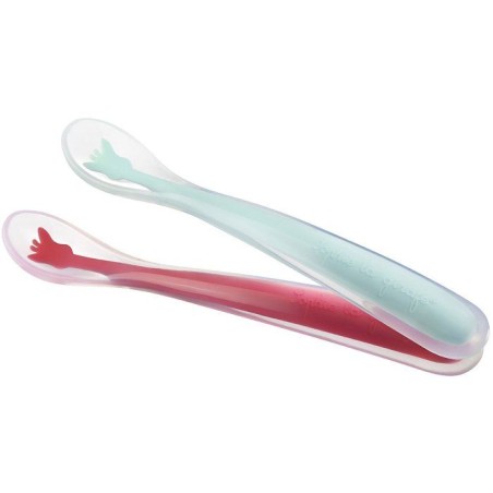 Cuilleres bébé - SOPHIE LA GIRAFE - 2 cuilleres silicone - Douces -