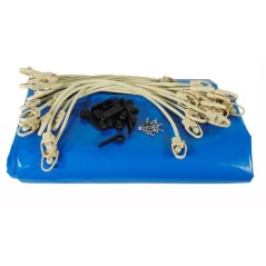 Bâche d'hiver et de sécurité pour piscine bois UBBINK Octogonale 430 - Bleue - Epaisseur 550gr