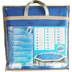 Bâche a bulles pour piscine bois - UBBINK - Hexagonale 410 - Bleue -