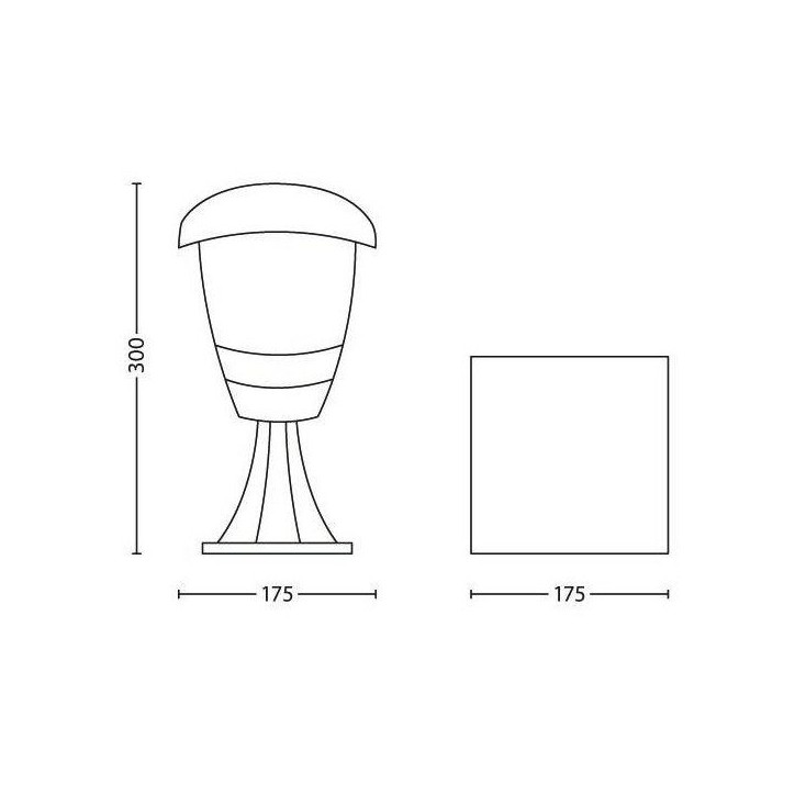 Lampadaire - PHILIPS - Creek - Petit - E27 - IP44 Lampadaire - PHILIPS - Creek - Petit - E27 - IP44