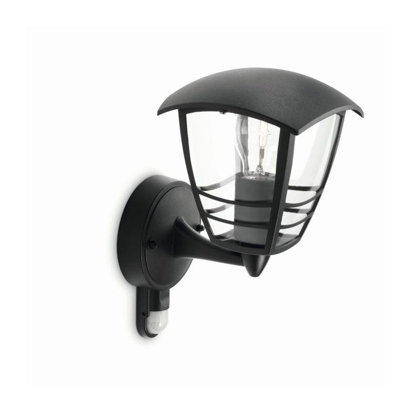 Applique murale extérieure - PHILIPS - Creek - Noir - Avec capteur -