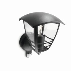 Applique murale extérieure - PHILIPS - Creek - Noir - Avec capteur -