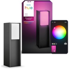 Borne lumineuse basse - PHILIPS HUE - Turaco - Gris anthracite - IP44