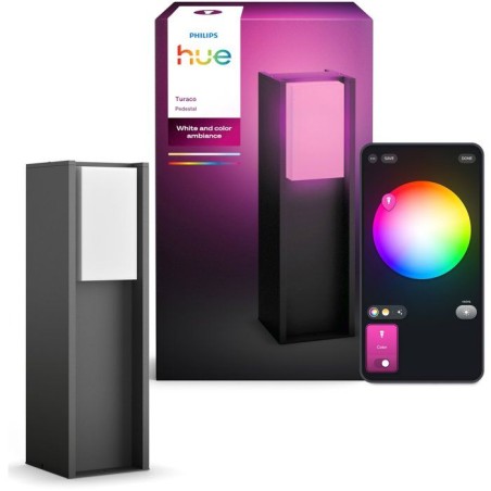 Borne lumineuse basse - PHILIPS HUE - Turaco - Gris anthracite - IP44