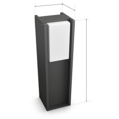 Borne lumineuse basse - PHILIPS HUE - Turaco - Gris anthracite - IP44