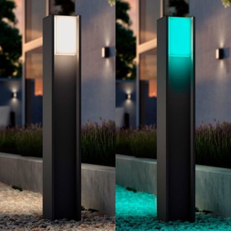Borne lumineuse - PHILIPS HUE - Turaco - Gris anthracite - IP44 - Lumiere blanche et colorée - 1100 lumens