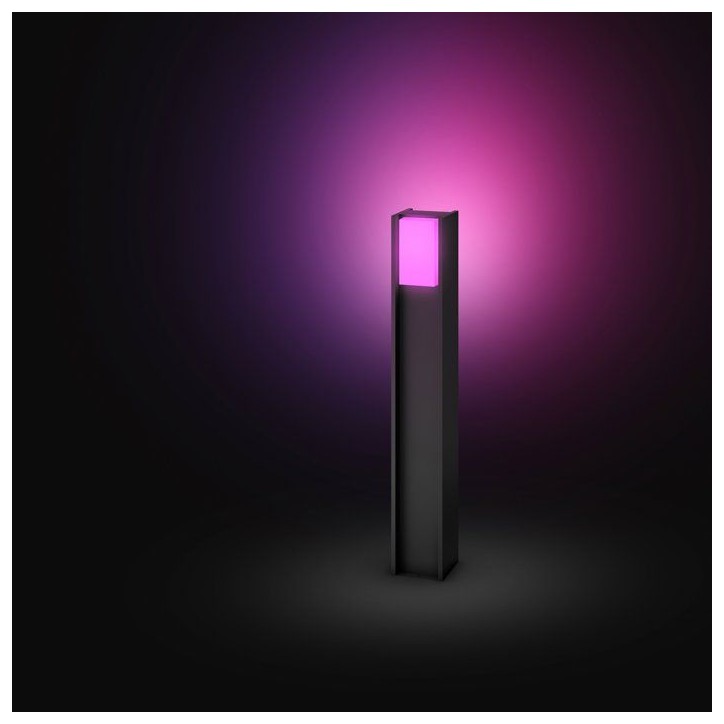 Borne lumineuse - PHILIPS HUE - Turaco - Gris anthracite - IP44 - Lumiere blanche et colorée - 1100 lumens