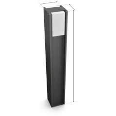 Borne lumineuse - PHILIPS HUE - Turaco - Gris anthracite - IP44 - Lumi