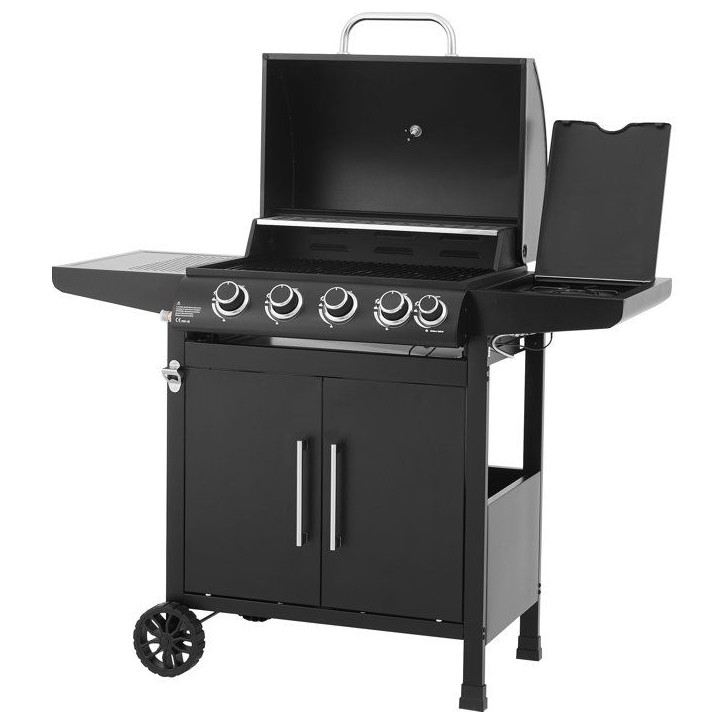 Barbecue a gaz - COOKING BOX - Paarl - 4 brûleurs - Surface de cuisson principal : 60 x 42 cm - Grille de maintien au chaud - A