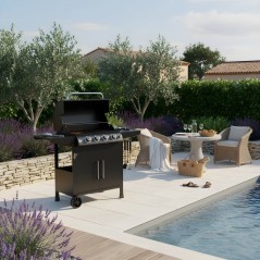 Barbecue a gaz - COOKING BOX - Paarl - 4 brûleurs - Surface de cuisso