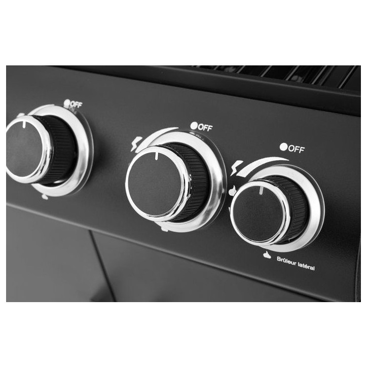 Barbecue a gaz - COOKING BOX - Paarl - 4 brûleurs - Surface de cuisson principal : 60 x 42 cm - Grille de maintien au chaud - A