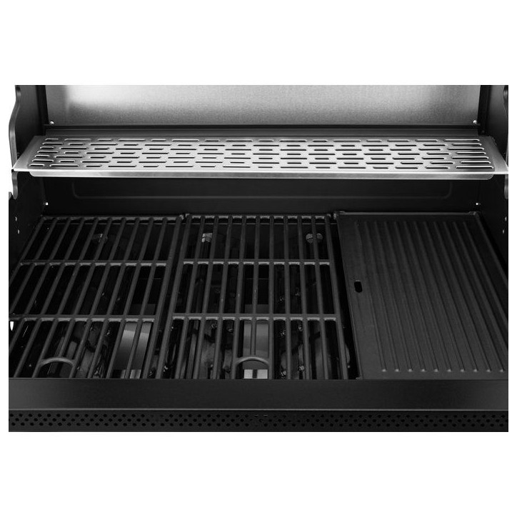 Barbecue a gaz - Cookingbox - Airgrill - 4 brûleurs - Fonction Air Fryer - Cuve en acier - Grilles de cuisson en fonte émaill