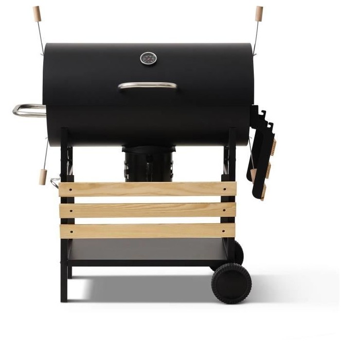 COOKING BOX Barbecue a charbon MIKE EVOLUTION - 115x66x106 cm - 2 grilles acier chromé - Surface de cuisson : 71x35 cm - Noir COOKING BOX Barbecue a charbon MIKE EVOLUTION - 115x66x106 cm - 2 grilles acier chromé - Surface de cuisson : 71x35 cm - Noir