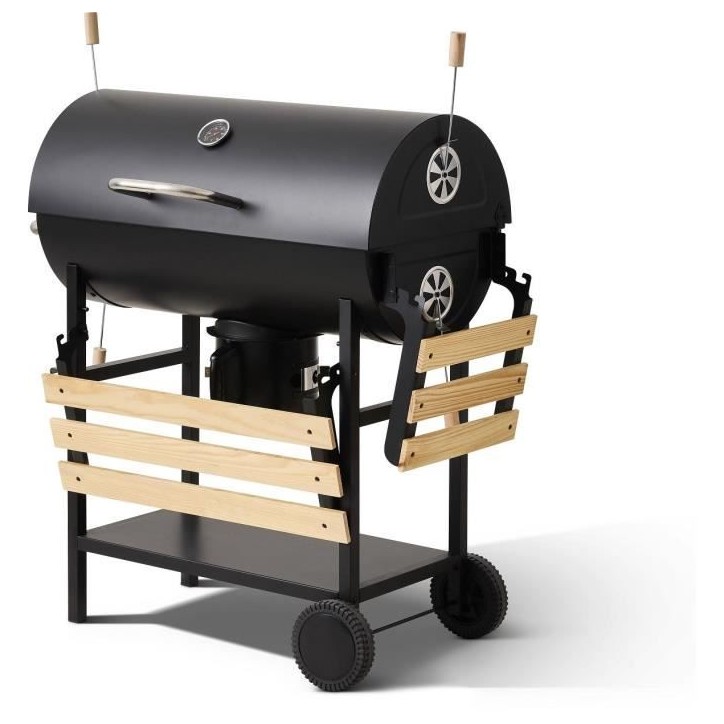 COOKING BOX Barbecue a charbon MIKE EVOLUTION - 115x66x106 cm - 2 grilles acier chromé - Surface de cuisson : 71x35 cm - Noir COOKING BOX Barbecue a charbon MIKE EVOLUTION - 115x66x106 cm - 2 grilles acier chromé - Surface de cuisson : 71x35 cm - Noir