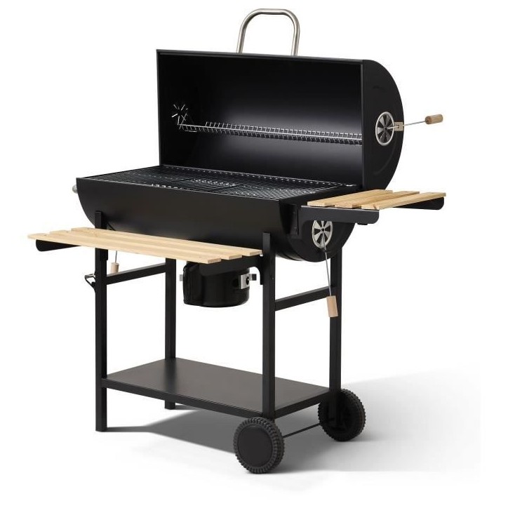 COOKING BOX Barbecue a charbon MIKE EVOLUTION - 115x66x106 cm - 2 grilles acier chromé - Surface de cuisson : 71x35 cm - Noir COOKING BOX Barbecue a charbon MIKE EVOLUTION - 115x66x106 cm - 2 grilles acier chromé - Surface de cuisson : 71x35 cm - Noir