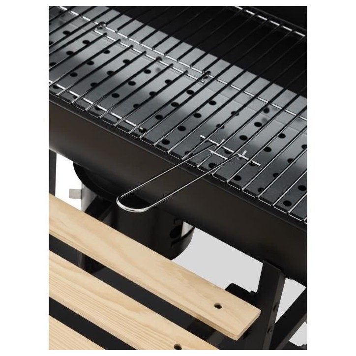 COOKING BOX Barbecue a charbon MIKE EVOLUTION - 115x66x106 cm - 2 grilles acier chromé - Surface de cuisson : 71x35 cm - Noir COOKING BOX Barbecue a charbon MIKE EVOLUTION - 115x66x106 cm - 2 grilles acier chromé - Surface de cuisson : 71x35 cm - Noir