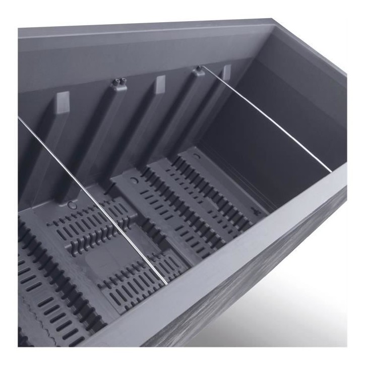 DEROMA Jardiniere Muret Millennium R - 99 x h39 cm - Anthracite - A réserve d'eau - Roulettes DEROMA Jardiniere Muret Millennium R - 99 x h39 cm - Anthracite - A réserve d'eau - Roulettes
